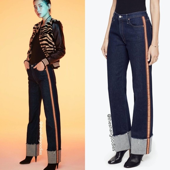 MOTHER DENIM The Duster Cuff Straight Leg Jeans